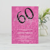 Silberner Glitzer Kalligrafie Geburtstag Einladung (Stehend Vorderseite)