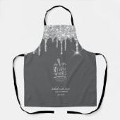 Silberner Glitzer lässt Bäckereiwerkzeuge fallen Schürze (Vorderseite)