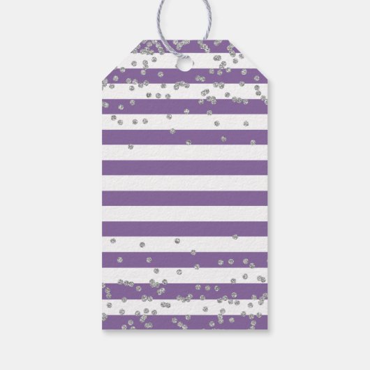 Silberner Glitzer Lavender Lila Erste Kommune Geschenkanhänger (Rückseite)