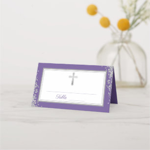 Silberner Glitzer Lavender Lila Erste Kommune Platzkarte