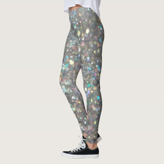 Silberner Glitzer Leggings (Links)