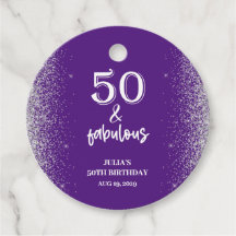 Silberner Glitzer Lila 50. Geburtstagsparty