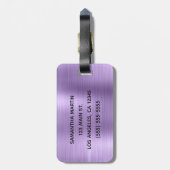Silberner Glitzer Lila Folie Gepäckanhänger (Rückseite vertikal)