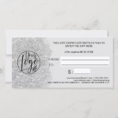 Silberner Glitzer-Logo-Gutschein (Rückseite)