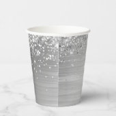 Silberner Glitzer Metallischer Foil Sweet 16 Pappbecher (Rechts)