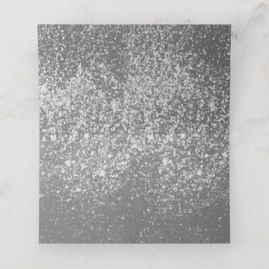 Silberner Glitzer mit Golden Tropfen Platzkarte (Innenseite Aufgefaltet)