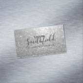 
Silberner Glitzer Moderne Magnetische Visitenkarte (Beispiel)