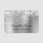 Silberner Glitzer Namensschild (Vorderseite)