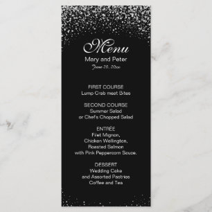 Silberner Glitzer Nightsky Menükarte