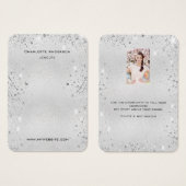 Silberner Glitzer Ohrringe Markenkarte für Foto (Vorne & Hinten)