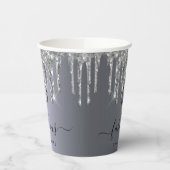 Silberner Glitzer Pappbecher (Links)