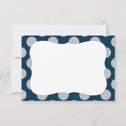 Silberner Glitzer punktiert das moderne Dankeskarte (Rückseite)