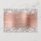 Silberner Glitzer Rose Goldfolie Hochzeitsdetails Begleitkarte (Rückseite)