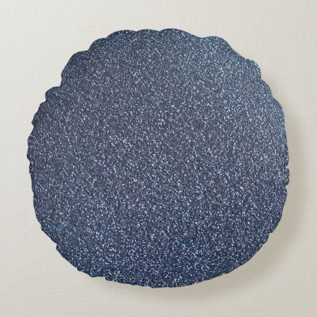 Silberner Glitzer Rundes Kissen (Vorderseite)
