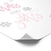 Silberner Glitzer Schneeflocken | Kartenzeichen Poster (Ecke)