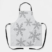 Silberner Glitzer Schneeflocken, Weihnachten Schürze (Vorderseite)