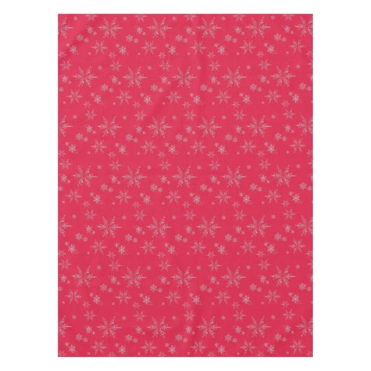 Silberner Glitzer Schneeflocken Weihnachten Tischdecke (Vorderseite)