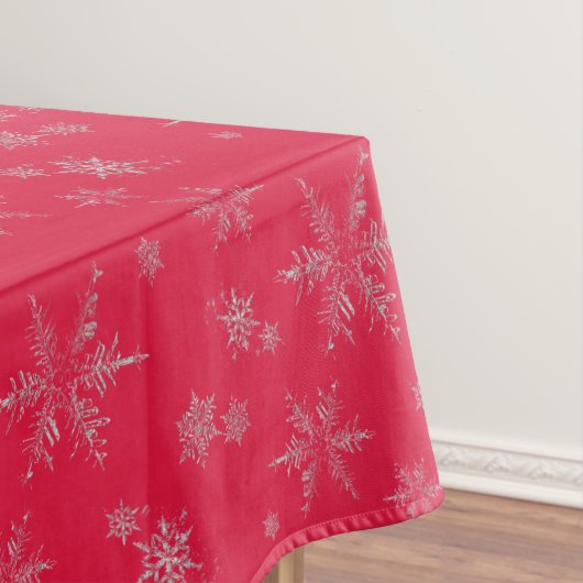 Silberner Glitzer Schneeflocken Weihnachten Tischdecke (Beispiel)