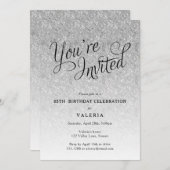 Silberner Glitzer Sie sind eingeladen Party Einladung (Vorne/Hinten)