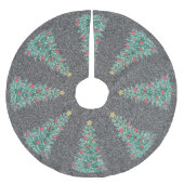 Silberner Glitzer Traditioneller klassischer Weihn Polyester Weihnachtsbaumdecke (Vorderseite)