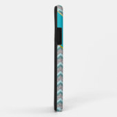 Silberner Glitzer und Aquamarines ZigZag Case-Mate iPhone Hülle (Hinten/Rechts)