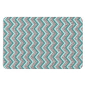 Silberner Glitzer und Aquamarines ZigZag Magnet (Horizontal)