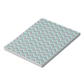 Silberner Glitzer und Aquamarines ZigZag Notizblock (Rotiert)