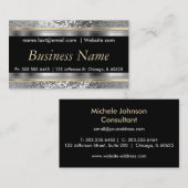 Silberner Glitzer und edle Gold und Silber Visitenkarte (Vorne/Hinten)