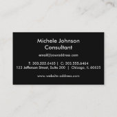 Silberner Glitzer und elegantes Silber Visitenkarte (Rückseite)