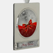 Silberner Glitzer und Glitzern Weihnachtsjunge Banner-Ornament Silber (Rechts)