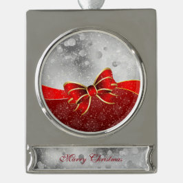 Silberner Glitzer und Glitzern Weihnachtsjunge Banner-Ornament Silber