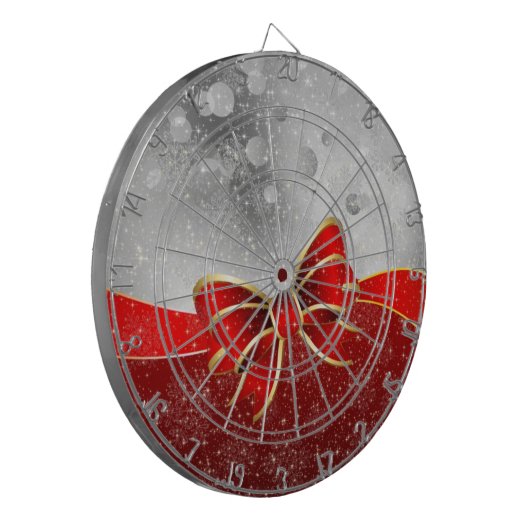 Silberner Glitzer und Glitzern Weihnachtsjunge Dartscheibe (Vorderseite Links)