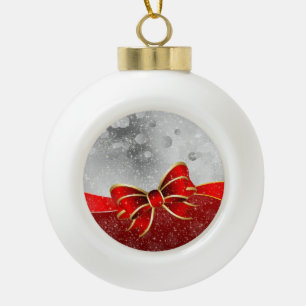 Silberner Glitzer und Glitzern Weihnachtsjunge Keramik Kugel-Ornament