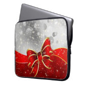 Silberner Glitzer und Glitzern Weihnachtsjunge Laptopschutzhülle (Vorderseite Links)