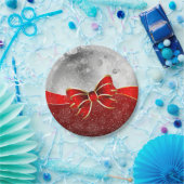 Silberner Glitzer und Glitzern Weihnachtsjunge Pappteller (Party)