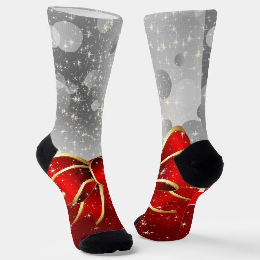 Silberner Glitzer und Glitzern Weihnachtsjunge Socken (Gewinkelt)