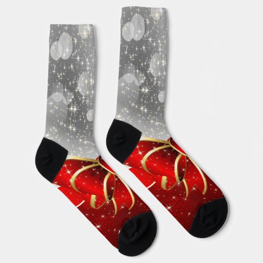 Silberner Glitzer und Glitzern Weihnachtsjunge Socken (Rechts)