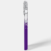 Silberner Glitzer und königlicher Lila Name Case-Mate iPhone Hülle (Rückseite / Links)