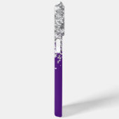 Silberner Glitzer und königlicher Lila Name Case-Mate iPhone Hülle (Rückseite / Rechts)