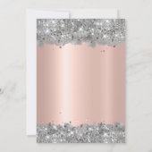 Silberner Glitzer und Rose Goldener Foil 30. Gebur Einladung (Rückseite)
