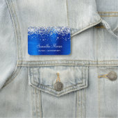 Silberner Glitzer und Royal Blue Foil Namensschild (Beispiel)