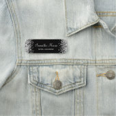 Silberner Glitzer und Schwarz Namensschild (Beispiel)