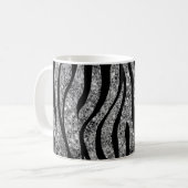 Silberner Glitzer und schwarze Kaffeetasse (Vorderseite Links)