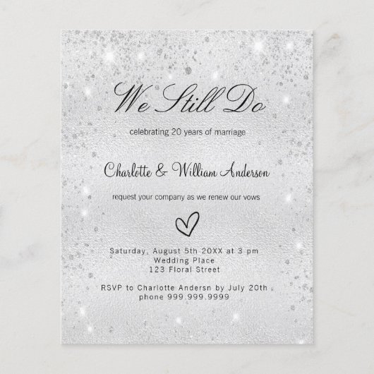 Silberner Glitzer versagt Aufforderung zur Haushal Flyer (Vorne)