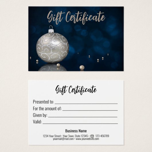 Silberner Glitzer Weihnachtsgeschenk (Vorne & Hinten)