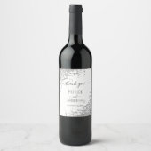 Silberner Glitzer Wein & Sparkling Weinkeller Weinetikett (Vorderseite)