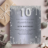 Silberner Glitzer zum 10. Geburtstag Flyer