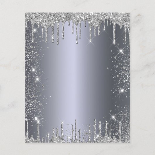 Silberner Glitzer zum 10. Geburtstag Flyer (Hinten)