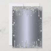 Silberner Glitzer zum 21. Einladung (Rückseite)