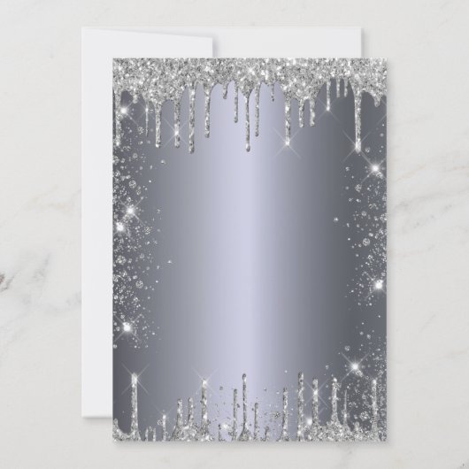 Silberner Glitzer zum 21. Einladung (Rückseite)